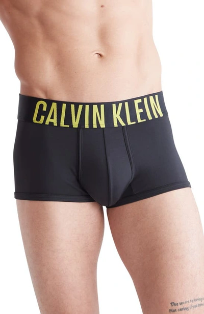 Shop Calvin Klein Assorted 3-pack Intense Power Micro Low Rise Trunks In Black/ Multi Band