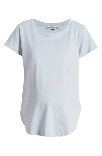 Shop Angel Maternity Short Sleeve Cotton Maternity T-shirt In Grey