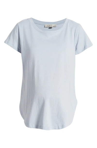 Angel Maternity Short Sleeve Cotton Maternity T-shirt In Grey