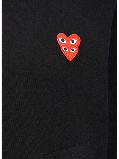 Shop Comme Des Garçons Play Double Heart Sweatshirt Black