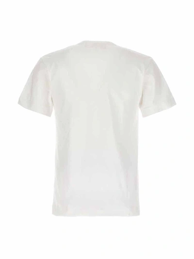 Comme Des Garçons Play Heart Print Short Sleeve T-shirt In White