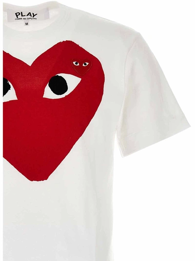 Shop Comme Des Garçons Play Heart Print T-shirt White