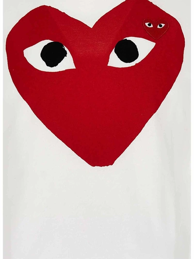 Shop Comme Des Garçons Play Heart Print T-shirt White