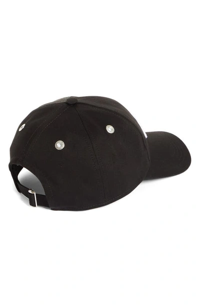 Shop Ami Alexandre Mattiussi Varsity Logo Baseball Hat In Wool Viscose Canvas Black