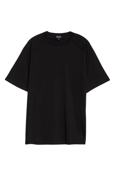 Zegna T-shirt In Brown Wool In Black