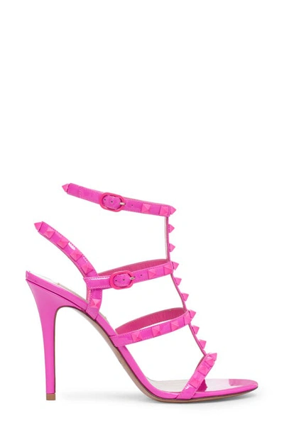 Shop Valentino Rockstud T-strap Sandal In Pink