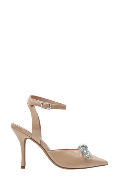 Shop Linea Paolo Heart Ankle Strap Pointed Toe Pump In Maple Sugar