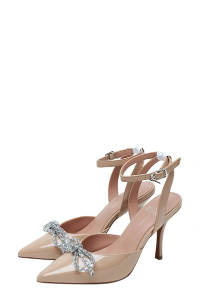 Shop Linea Paolo Heart Ankle Strap Pointed Toe Pump In Maple Sugar