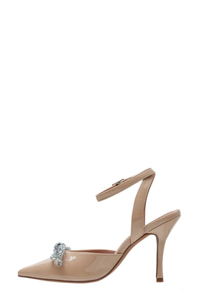 Linea Paolo Heart Ankle Strap Pointed Toe Pump In Maple Sugar