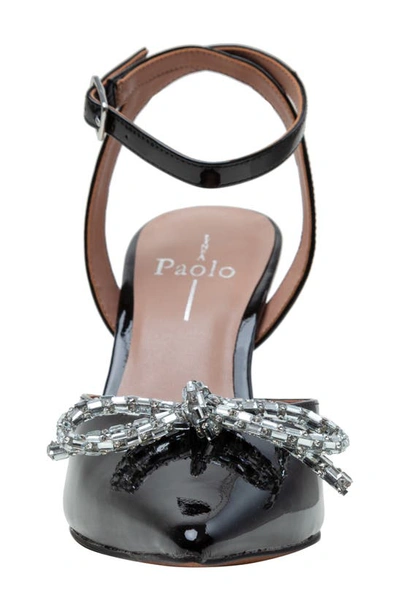 Linea Paolo Heart Ankle Strap Pointed Toe Pump In Black