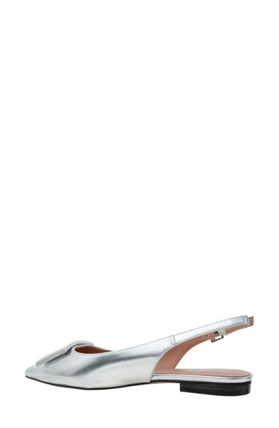 Shop Linea Paolo Delica Slingback Pointed Toe Flat In Silver