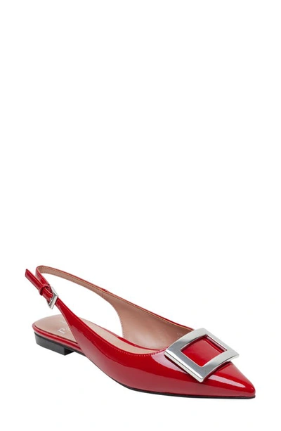 Shop Linea Paolo Delica Slingback Pointed Toe Flat In Red