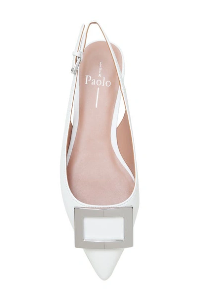Shop Linea Paolo Delica Slingback Pointed Toe Flat In Eggshell