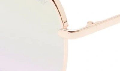 Shop Quay High Key 55mm Aviator Sunglasses In Rose Gold/ Lavender