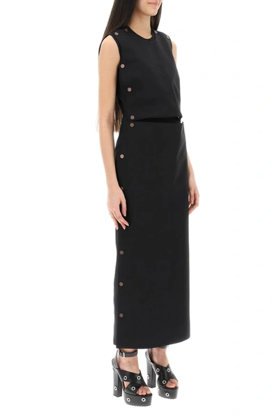 Shop Y/project Dual Material Maxi Dress With Snap Panels