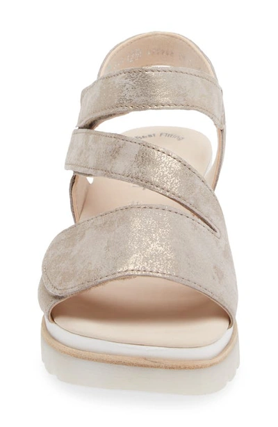 Gabor Asymmetric Strappy Wedge Sandal In Beige