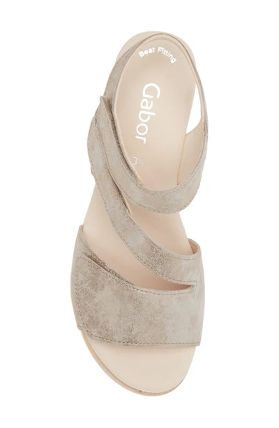 Gabor Asymmetric Strappy Wedge Sandal In Beige