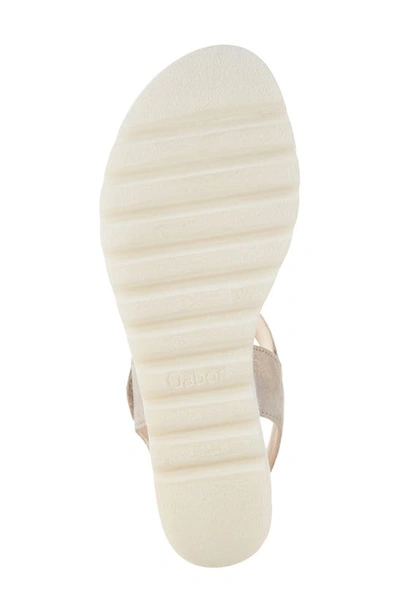 Gabor Asymmetric Strappy Wedge Sandal In Beige