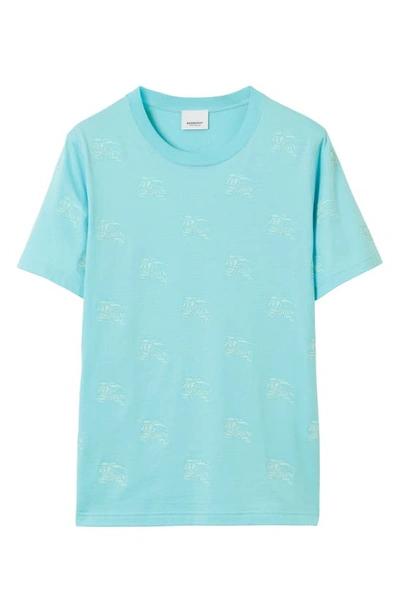 Shop Burberry Ekd Print T-shirt In Bright Topaz Blue