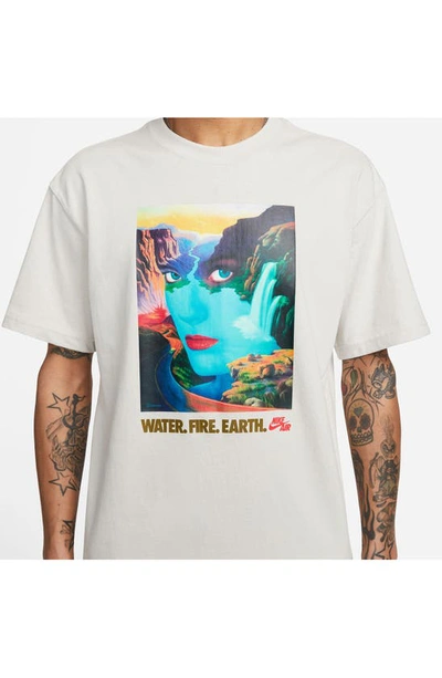 Shop Nike Max90 Water Fire Earth Graphic T-shirt In Light Bone