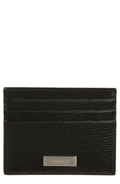 Shop Ferragamo New Revival Leather Card Case In Nero Nero
