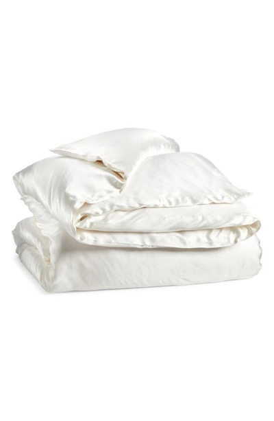 Shop Lunya Washable Silk Duvet Cover In Tranquil White