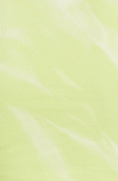 Shop Dion Lee Interlink Cutout Detail Tie Dye Stretch Cotton Wrap Top In Washed Light Zest