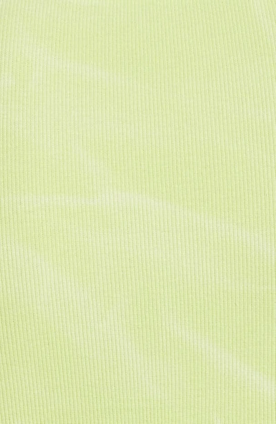 Shop Dion Lee Interlink Tie Dye Long Sleeve Rib Stretch Cotton Dress In Washed Light Zest