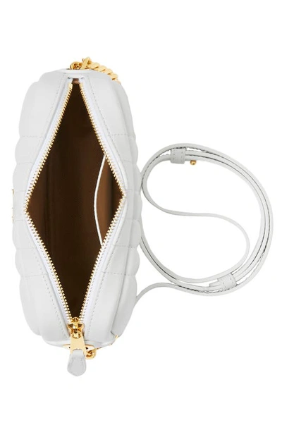 Shop Burberry Mini Lola Quilted Leather Crossbody Bag In Optic White