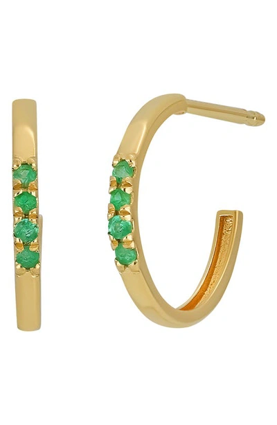 Bony Levy 18k Yellow Gold Hoop Earrings In 18k Yellow Gold - Emerald