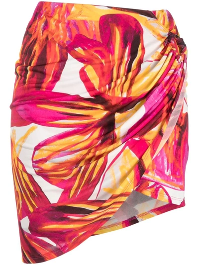 Shop Louisa Ballou Short Skirt With Knight`s Tour Print In Multicolour