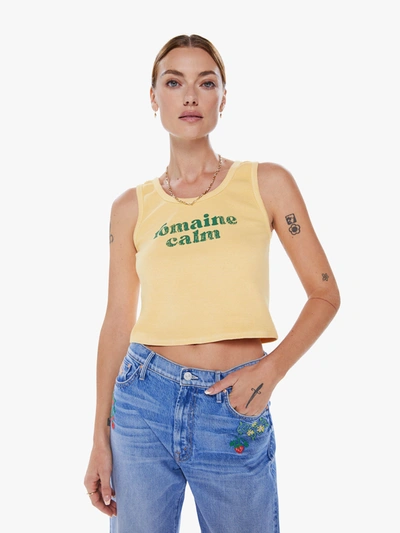 Shop Mother The Yippie Tank Top Romaine Calm (also In M, Xl) In Yellow