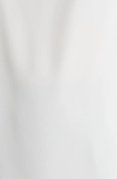 Ming Wang Split Sleeve Crêpe De Chine Blouse In White/ Black