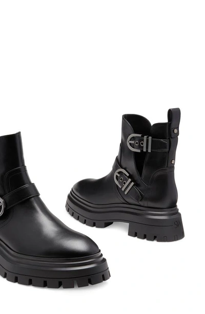 Stuart Weitzman Maverick Bedford Moto Bootie In Black