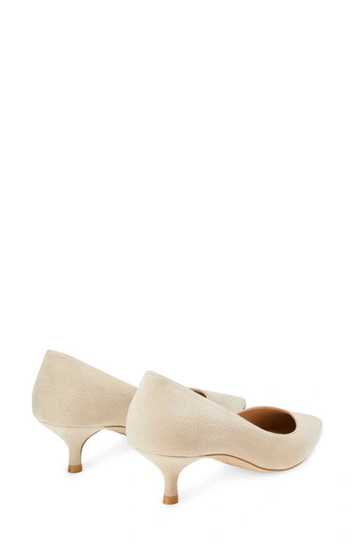 Stuart Weitzman Stuart Pointed Toe Kitten Heel Pumps In Dune