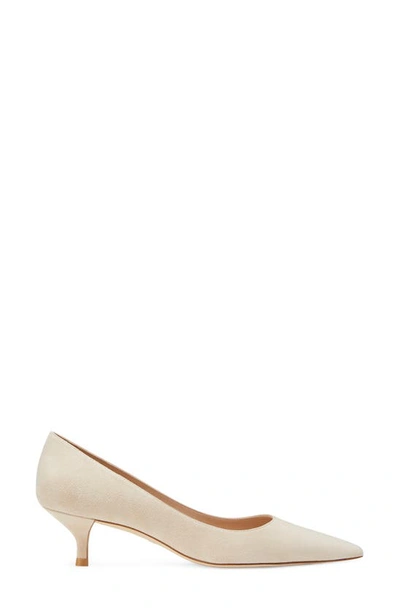 Stuart Weitzman Stuart Pointed Toe Kitten Heel Pumps In Dune