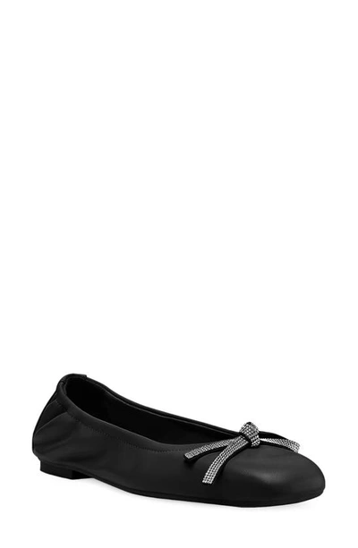 Shop Stuart Weitzman Sw Bow Ballet Flat In Black