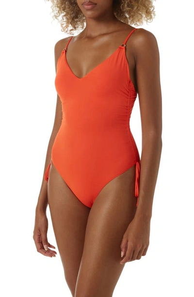 Shop Melissa Odabash Havana One-piece Swimsuit In Apricot