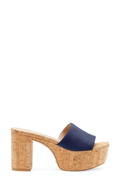 Shop Stuart Weitzman Squarehigh Platform 95 Slide Sandal In Nice Blue