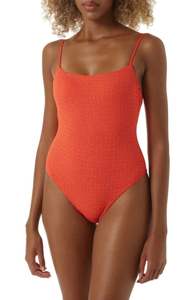 Shop Melissa Odabash One-piece Swimsuit In Apricot Zigzag