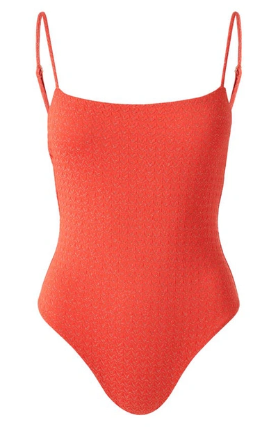 Shop Melissa Odabash One-piece Swimsuit In Apricot Zigzag