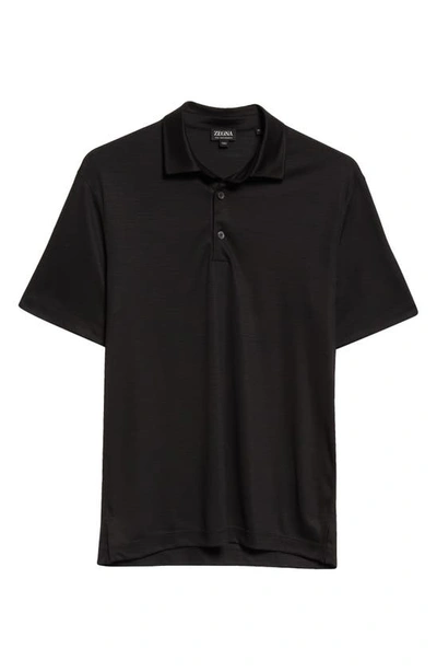 Shop Zegna High Performance™ Wool Polo In Black