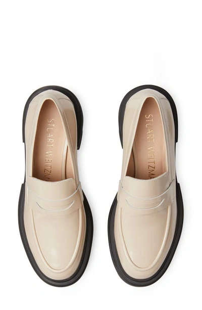 Shop Stuart Weitzman Soho Loafer In Dune Spazzolato Leather