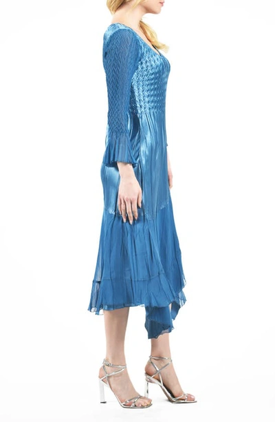 Shop Komarov Asymmetric Dress In Blue Dusk