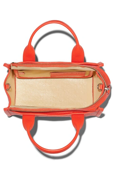 Shop Marc Jacobs The Leather Small Tote Bag In Electric Orange