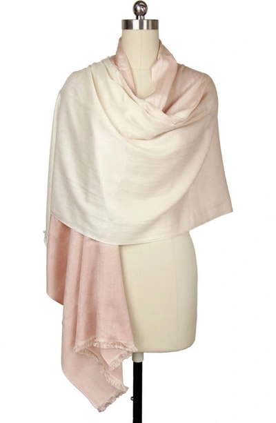 Shop Saachi Two Tone Cashmere & Silk Scarf In Creamtaupe