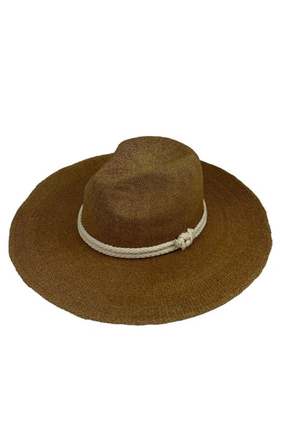 Shop Marcus Adler Straw Panama Hat In Dark Tan