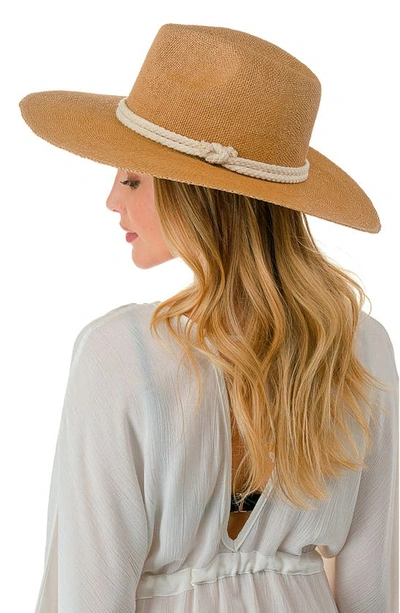 Shop Marcus Adler Straw Panama Hat In Dark Tan