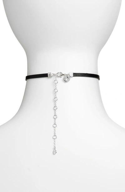 Cz By Kenneth Jay Lane Three Starburst Choker In Clear/silver