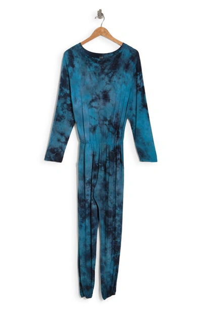Shop Go Couture Tie Dye Jumpsuit In Turquoise Overcast